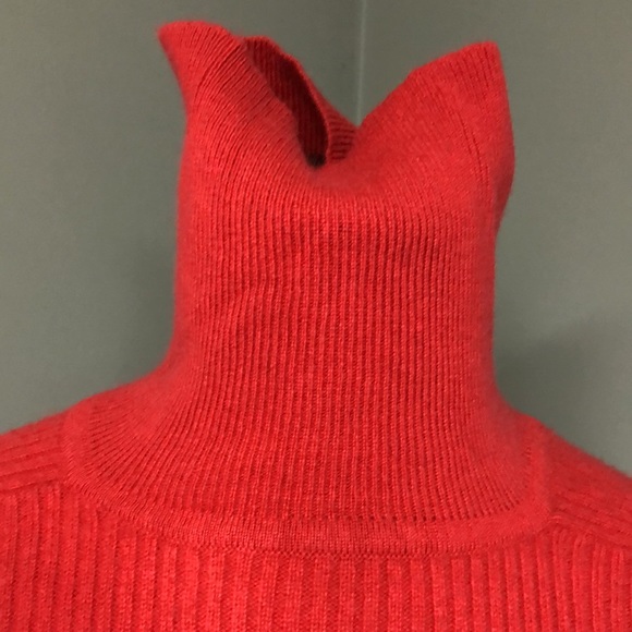 Merona 100% Cashmere Turtleneck Ribbed Knit Orange Large - Picture 8 of 9